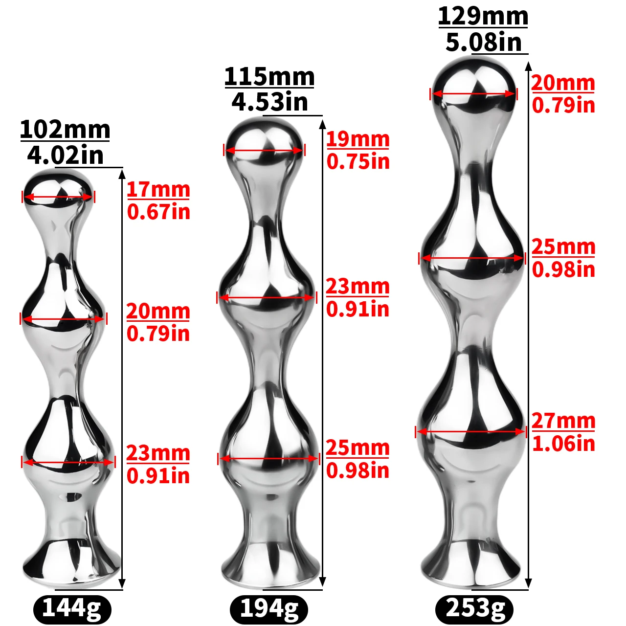 LEZEE S,M,L Plug anale in metallo Solid Buttplug Anus Espansore Inserto Tubo Coppia Flirtare Massaggiatore della prostata BDSM Giocattoli del sesso Donna Uomo