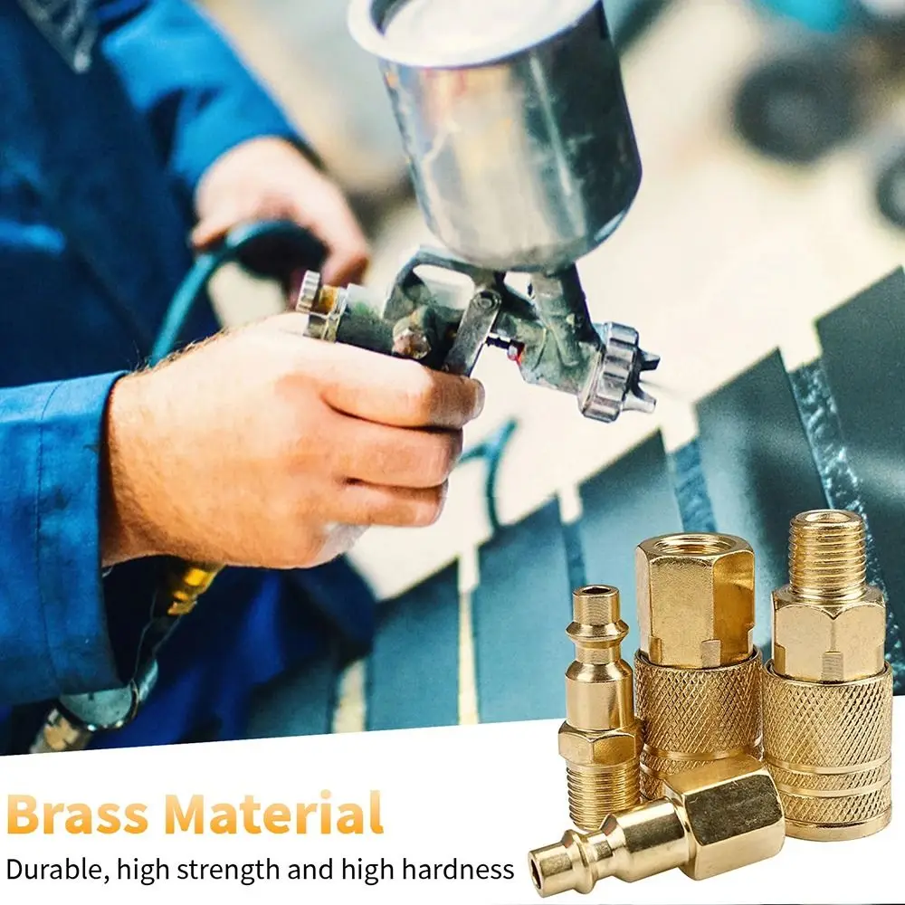 1Pcs Compressor Connector Tool Quick Coupler Tool Quick Release Air Line 1/4" NPT Coupling Adapter Hardening Steel Hose Fitting