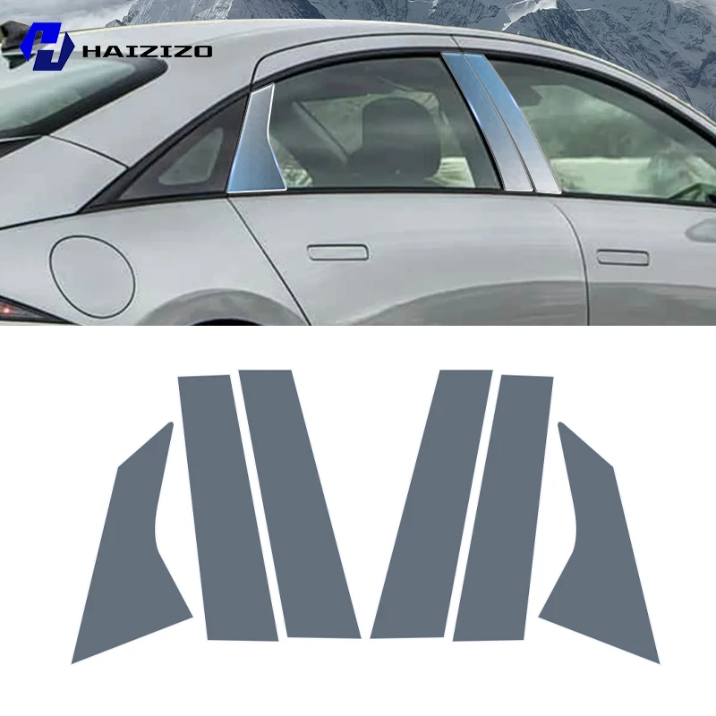 For Hyundai IONIQ 6 2024-2025 BC Pillar Protective Film TPU Anti-Scratch Anti-Fingerprint Vinyl Sticker for Car Door Trim Cover