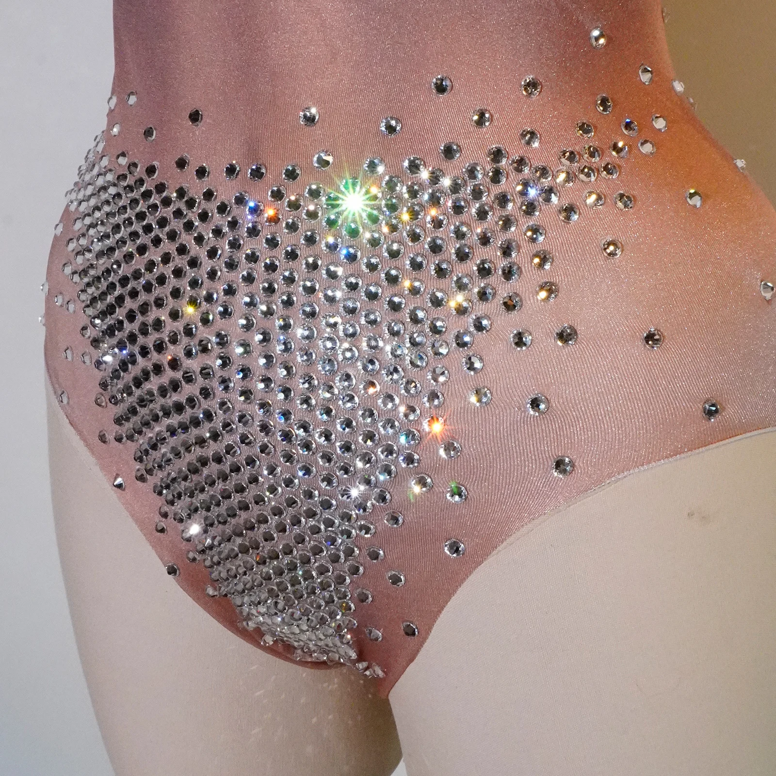 بريق حجر الراين عارية داخلية عارية الذراعين النساء حفلة عيد ميلاد سحب كوينز الزي أداء نادي المرحلة Gogo ملابس رقص #4