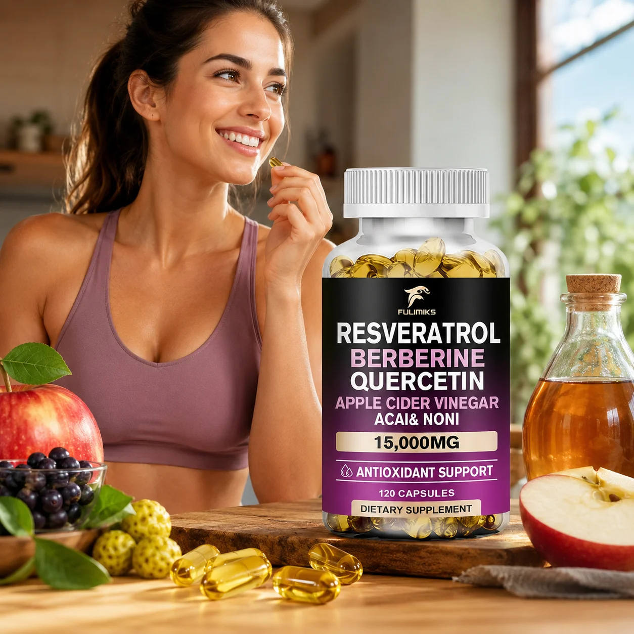 Resveratrol Capsule Anti Aging - Resvératrol Premium 6500mg, avec Berbérine et