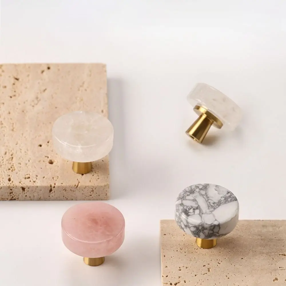 

Elegant Circular Shape Brass Knob Single Hole Brass Furniture Handle Modern Nordic Style Door Handle Wardrobe Doors