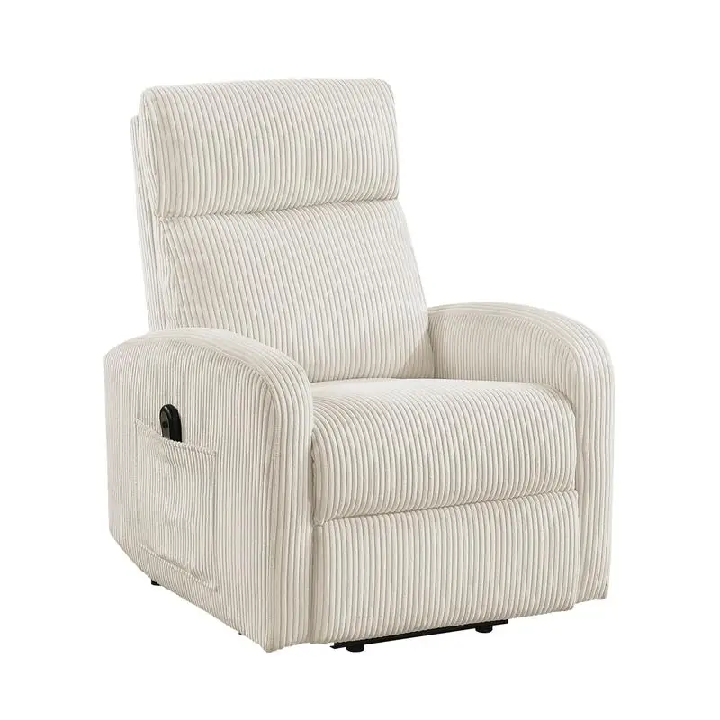 كرسي استرخاء معاصر لرفع الطاقة مع تنجيد سروال قصير من القطيفة باللون البيج وجيب جانبي لأثاث مريح في غرفة المعيشة #6