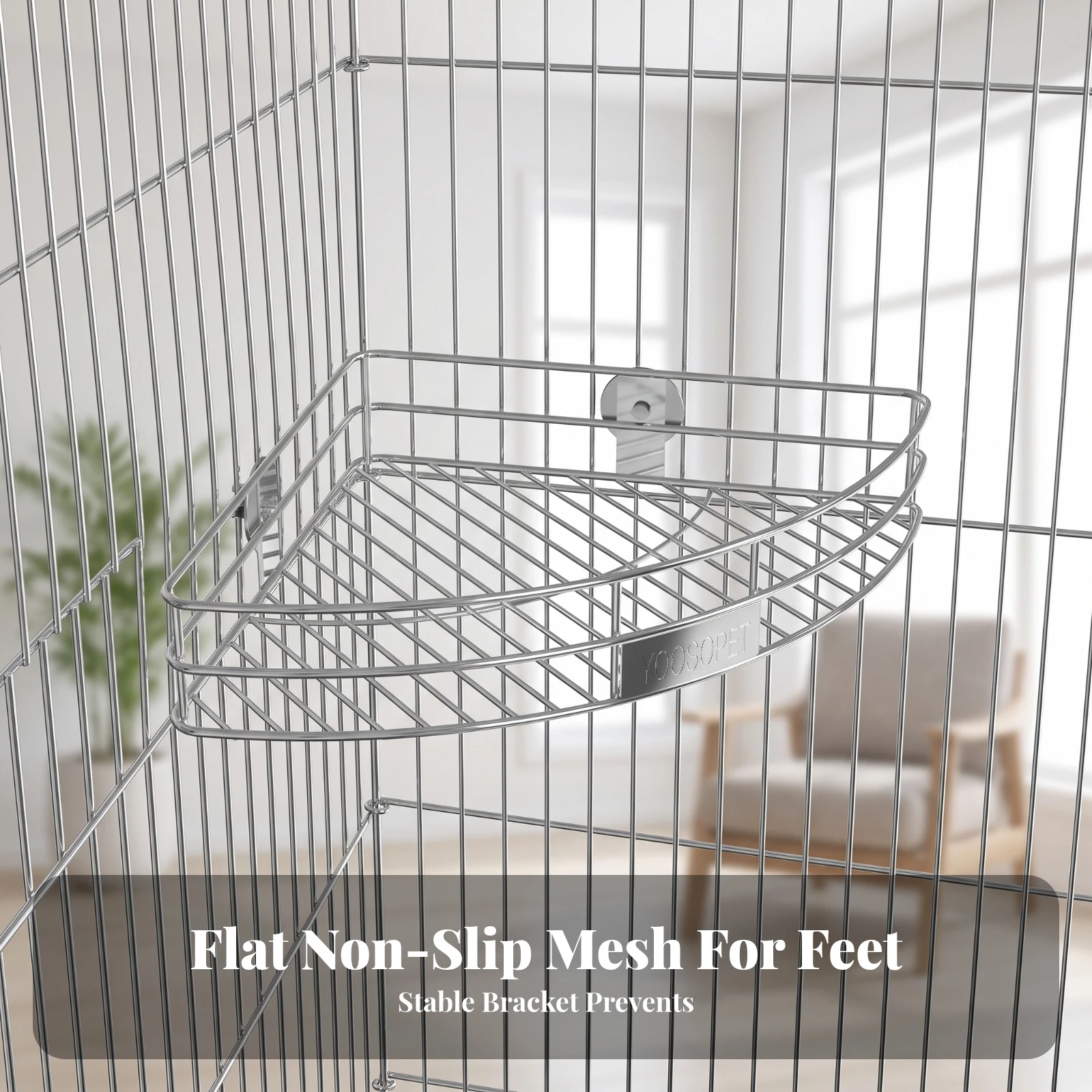 Stainless Steel Bird Perch Platform Stable Bird Cage Perch Platform Pet Accessory Long-Lasting Easy to Install for Birds