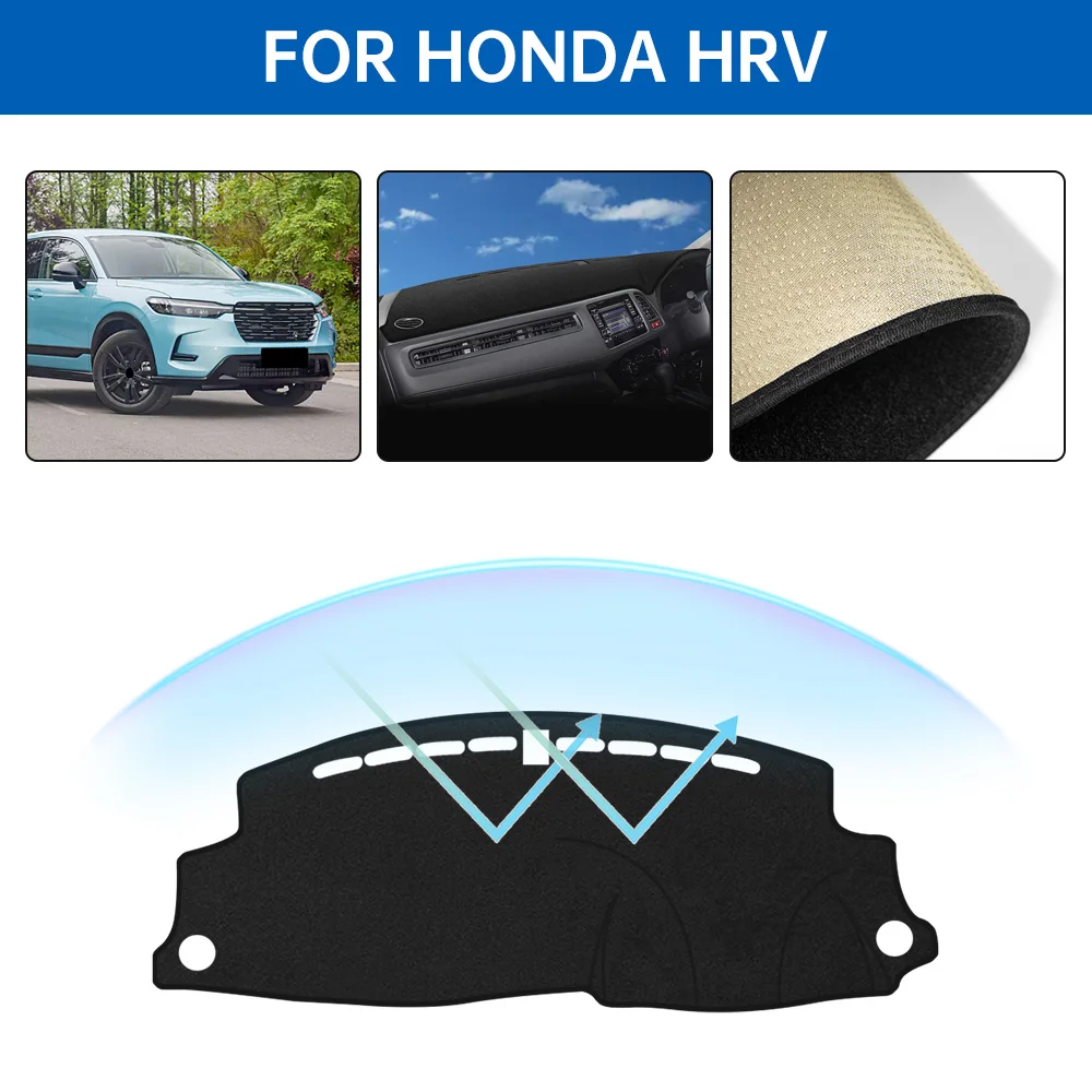 

Для Honda HR-V HRV 2014-2018 2019 2020 автомобильный чехол для приборной панели, солнцезащитный козырек, нескользящий анти-УФ-защитный коврик для приборной панели, аксессуары для салона автомобиля
