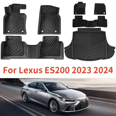 Lexus ES200 2023 2024 TPE LHD 바닥 매트 및 카고 라이너, 전천후 보호 미끄럼 방지 이중 레이어 트렁크 매트 Lexus ES200 2023 2024 TPE LHD 바닥 매트 및 카고 라이너, 전천후 보호 미끄럼 방지 이중 레이어 트렁크 매트