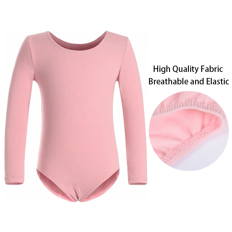 女の子クラシックベーシックバレエダンスレオタード女の子体操ダンスチームトレイントップ長袖ボディスーツバレエ服
