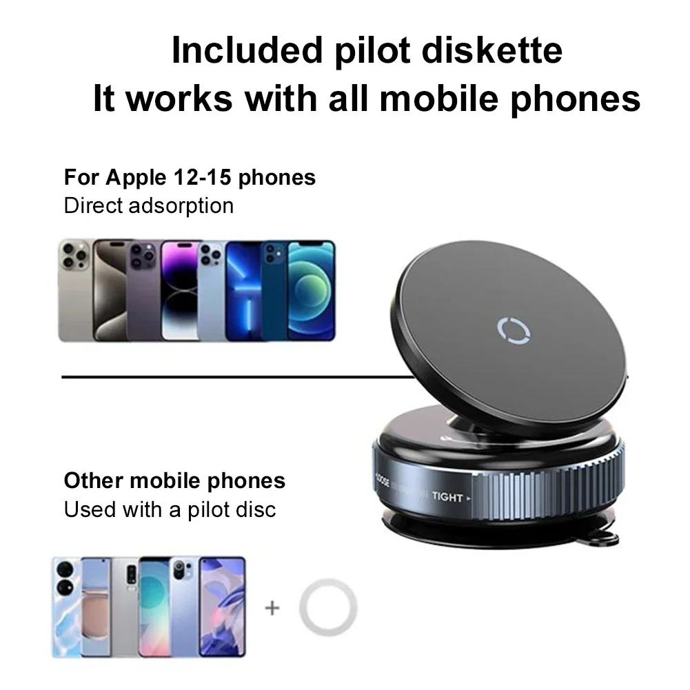 Original For Magsafe Magnetic Vacuum Car Phone Holder 360° Rotation Suction Cup Navigation Bracket for iPhone/Samsung/Xiaomi