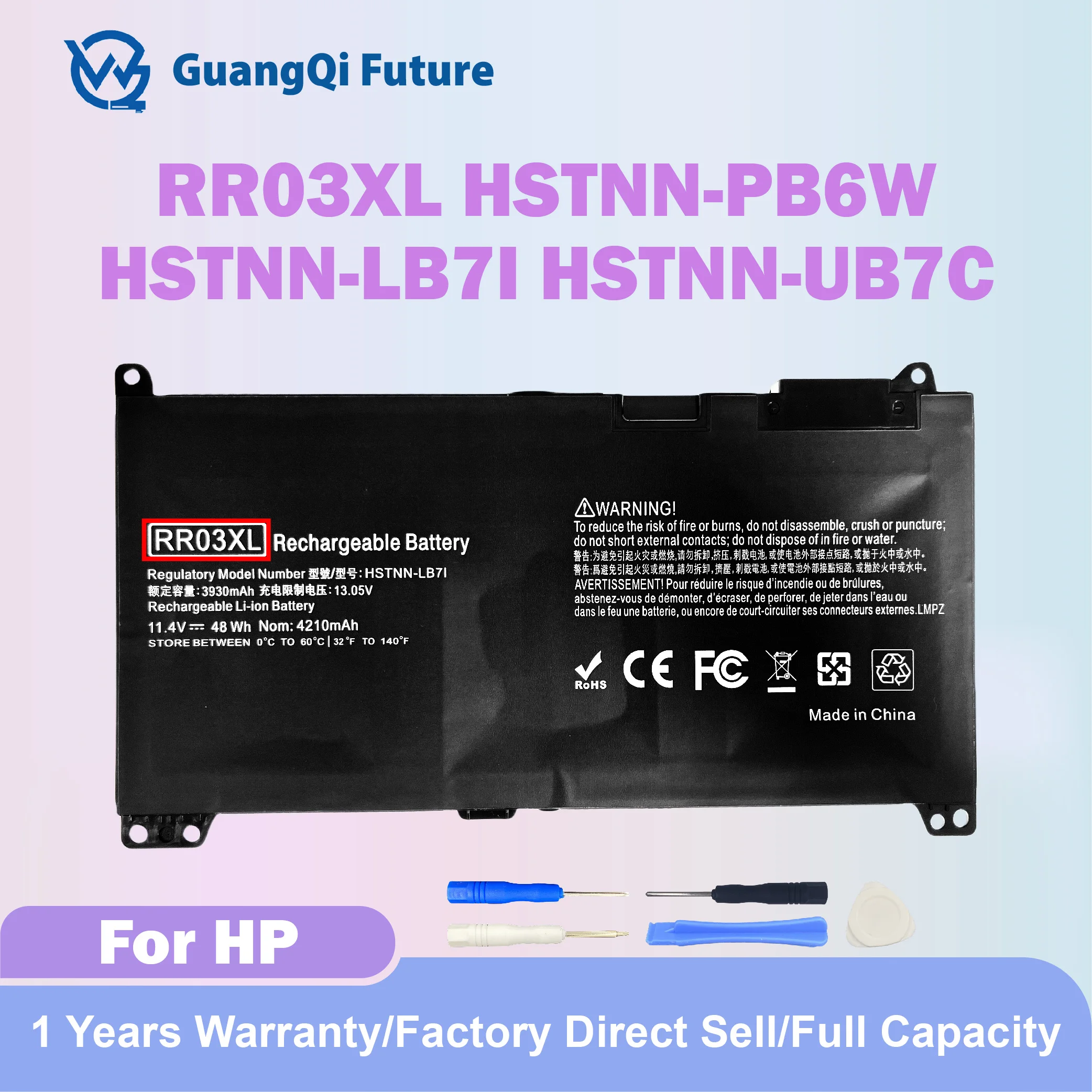 Reemplazo de batería de ordenador portátil RR03XL para HP ProBook 430 440 450 455 470 G4, 440 450 470 G5, serie MT20 HSTNN-PB6W HSTNN-LB7I HSTNN