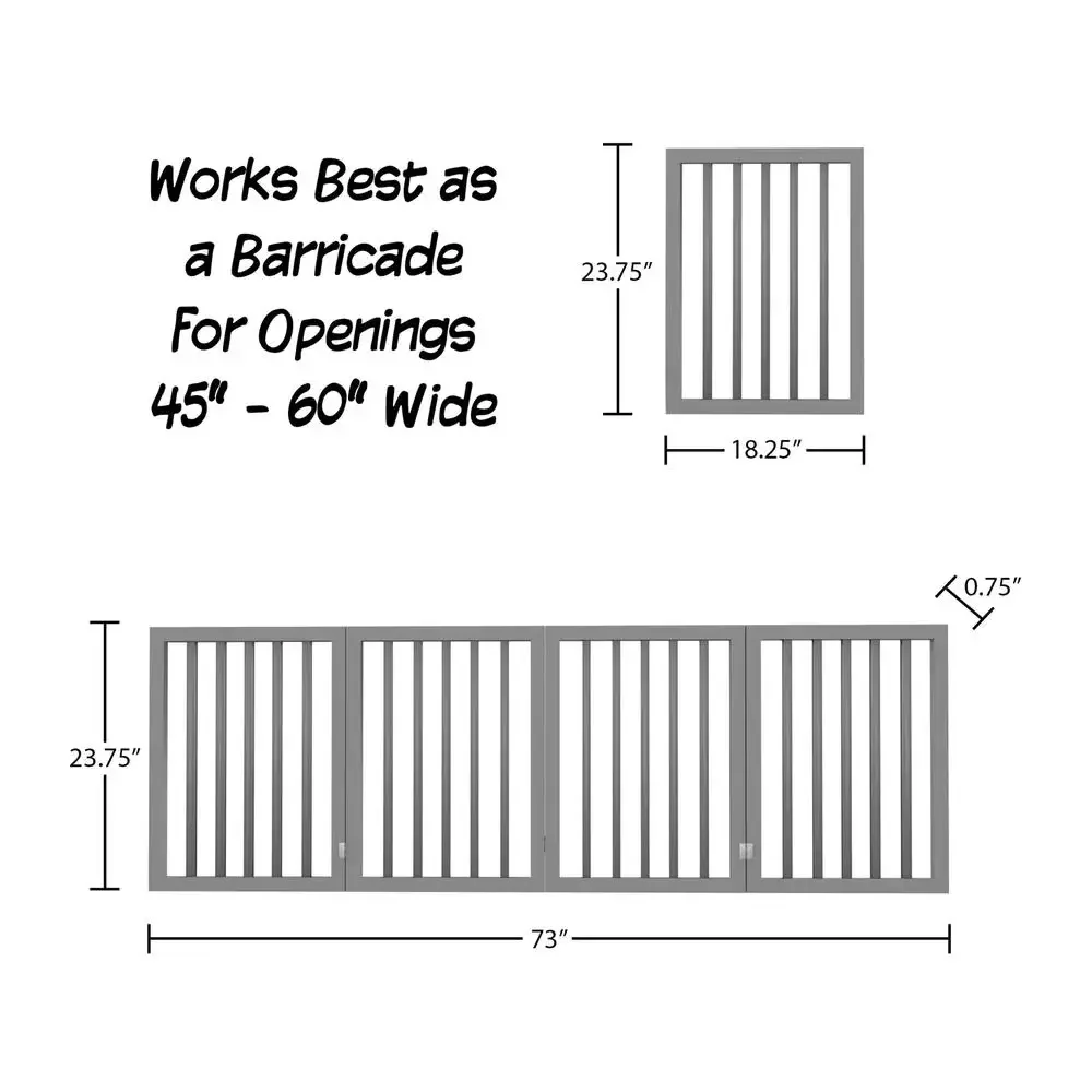 Indoor Pet Gate Wooden Dog Fence 60