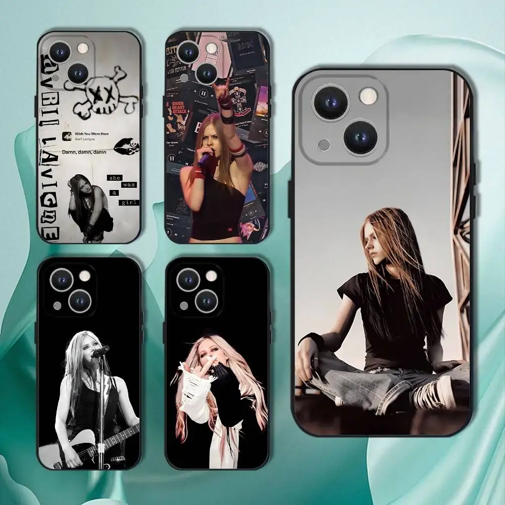 

Singer Avril L-Lavigne Phone Case For iPhone 16,15,14,13,12,11,Pro,XS,Max,XR,Plus,E,SE4,Mini Black Soft Cover