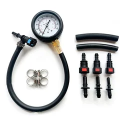 Fuel Pressure Test Kit Fuel Pressure Gauge Fuel Injection Pump Pressure Tester Gauge Kit for Car, Motorcycle, Truck