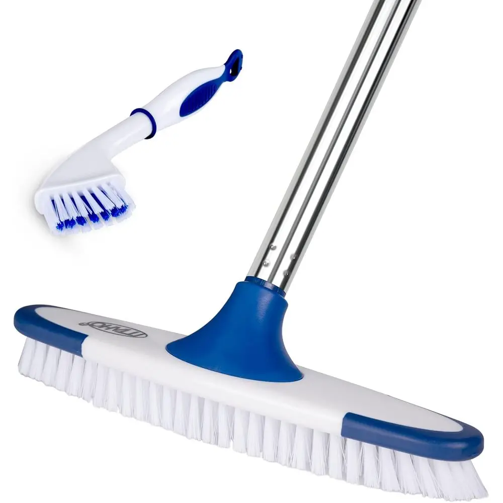 

Long Handle Scrub Brush Set - 53 Deck, Grout, Tile & Stone Cleaning Tool for Home & Outdoor Surfaces