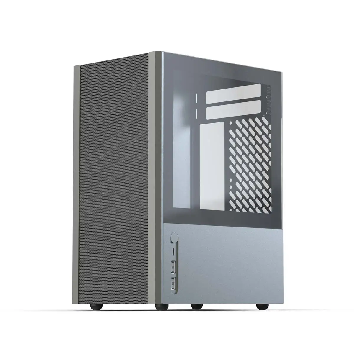 Mesh white SFX desktop plug-in chassis [Rider R2] ITX aluminum