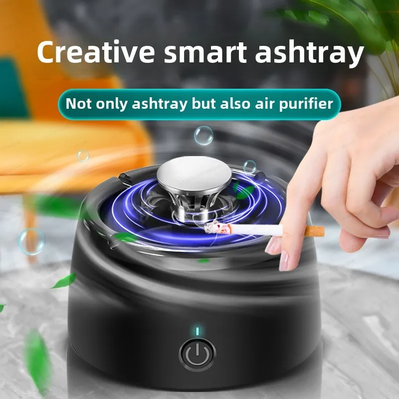 Ashtray with Air Purifier Rechargeable Smoke Filter Intelligent Household Negative Ion