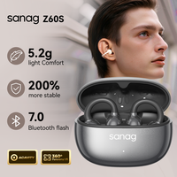 Sanag Z60S Ear Clip Earphones Wireless Audífonos Bluetooth Headphones APP Touch Control Sports Flash-sale Chioce Headset