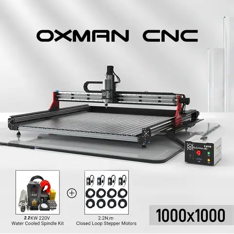 20% की छूट बल्कमैन 3D 1000x1000 OX MAN अल्ट्रा CNC राउटर मशीन फुल किट मिनी UC300 Mach3 4-एक्सिस कंट्रोल बॉक्स CNC वुड राउटर के साथ 10 best sales राउटर मशीन - №2