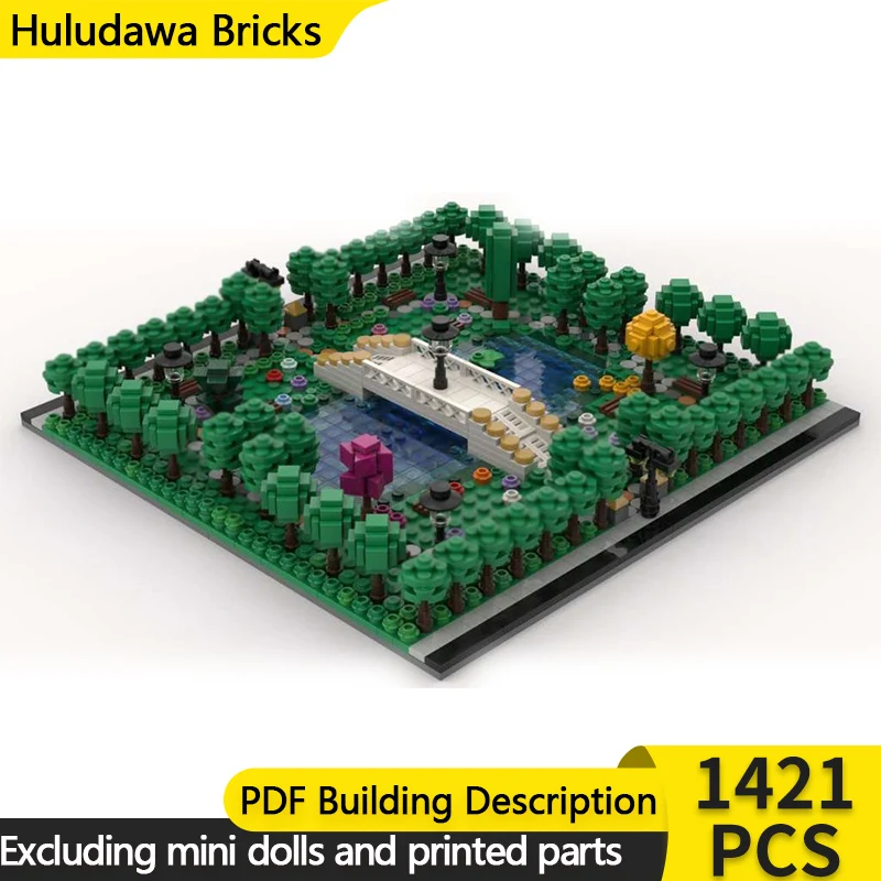 

Модель City Street View MOC, строительные кирпичи, парк, пейзаж, сцена, модульная технология, детские праздничные подарки, сборка игрушек, костюм