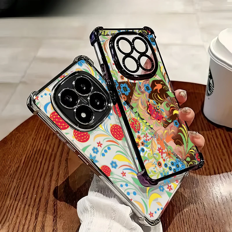 Clear Plating Phone Case For Vivo IQOO T1X 4G T1 5G Colorful Flowers Pattern Cover For Vivo Z10X U1X Shockproof Soft Fundas view 2
