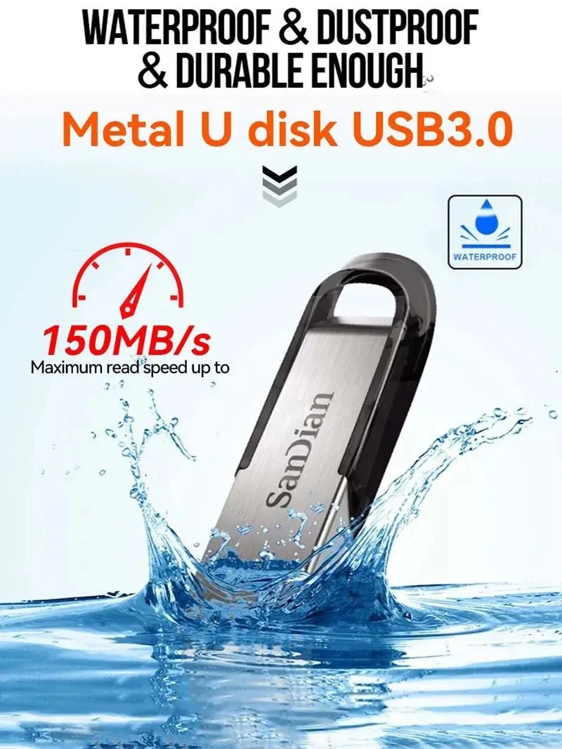 Флэш-накопители Usb 3,0, высокоскоростной флеш-накопитель объемом 1 ТБ, металлический Usb-накопитель, портативный SSD-накопитель, Usb флэш-диск, адаптер