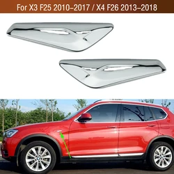 For BMW X3 F25 2010-2017 / X4 F26 2013-2018 Front Door Fender Side Chrome Trim Leaf Plate Decoration Strip 51117338569