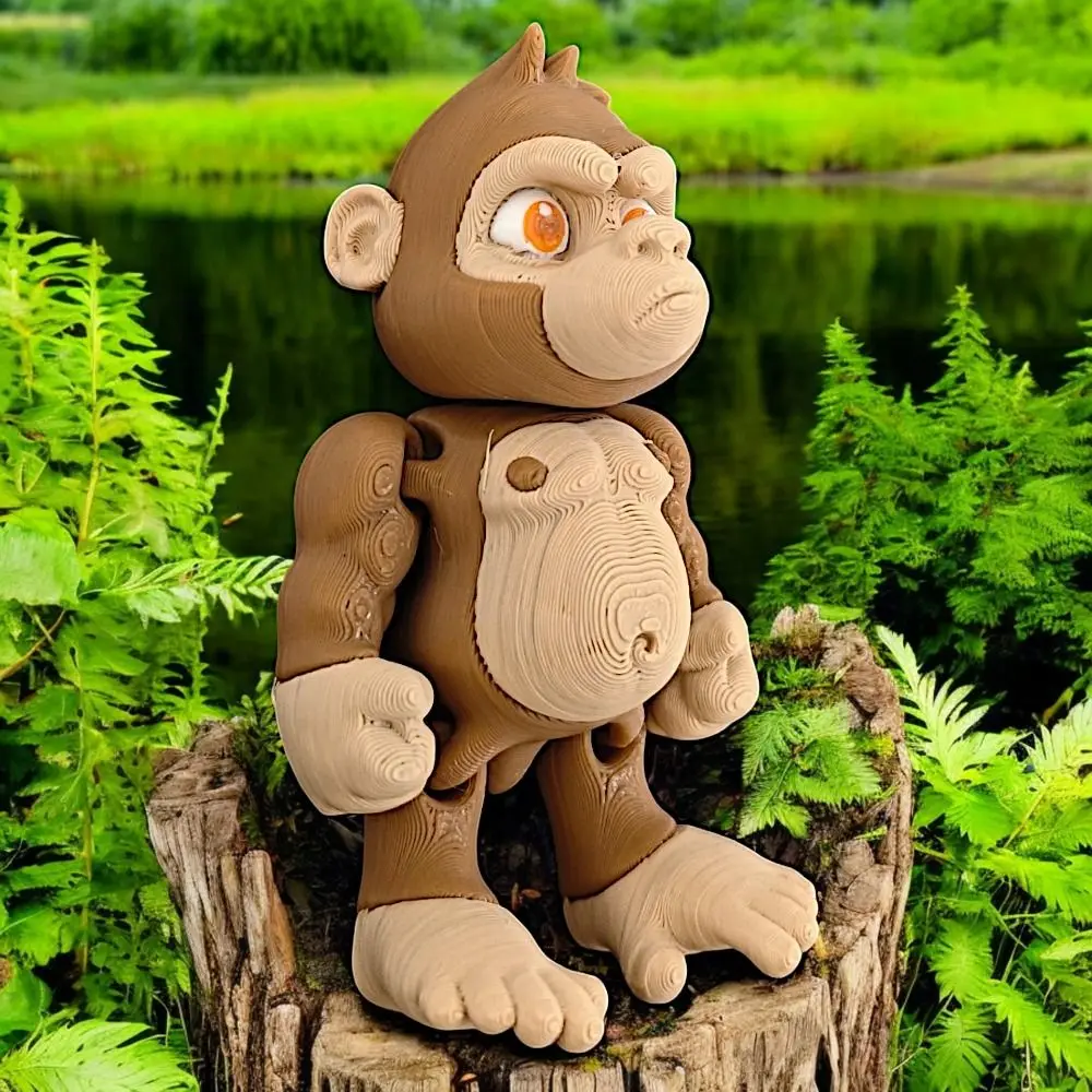 

Simulated Orangutan 3D Printed Monkey Rotatable Animal Joints 3D Printing Multi-color Monkey Poseable Joints Flexible