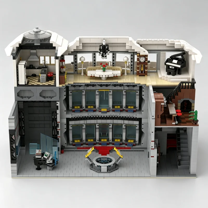 5021PCS MOC Sci Fi Hero Workshop Base Diorama Building Scene Model Building Blocks DIY Assembly Toy Adult Collector Desktop Gift