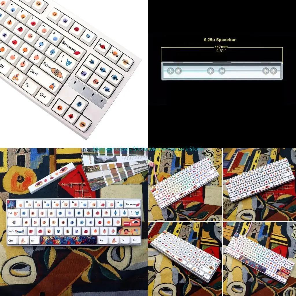 

W91A 136 Keys Graffiti Cartoon XDA Profile Keycaps PBT Dye Sublimation for Cherry MX Switches Fits 61 68 75 104 108