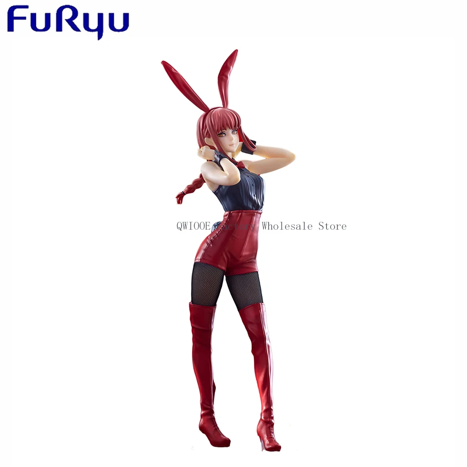 Original Genuine FuRyu BiCute Bunnies Chainsaw Man 30cm Makima Red Bunny Girl Anime Figure Toys For Boyfriend Wholesale