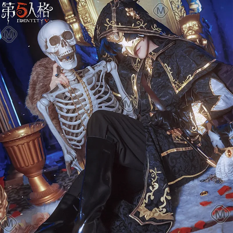 

Game Identity Ⅴ Eli Clark Seer Cosplay Poison Costume Mask, Belt, Coat, Props, Wig Set Halloween Men's Woman Fashion Uniform