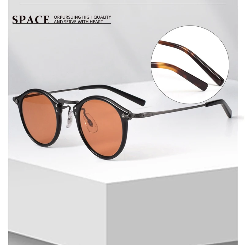 

GMS805 Elliptical Classic Style Handmade Men Sunglasses Outdoor Cycling Fishing UV400 Protection Pure Titanium Women Sunglasses