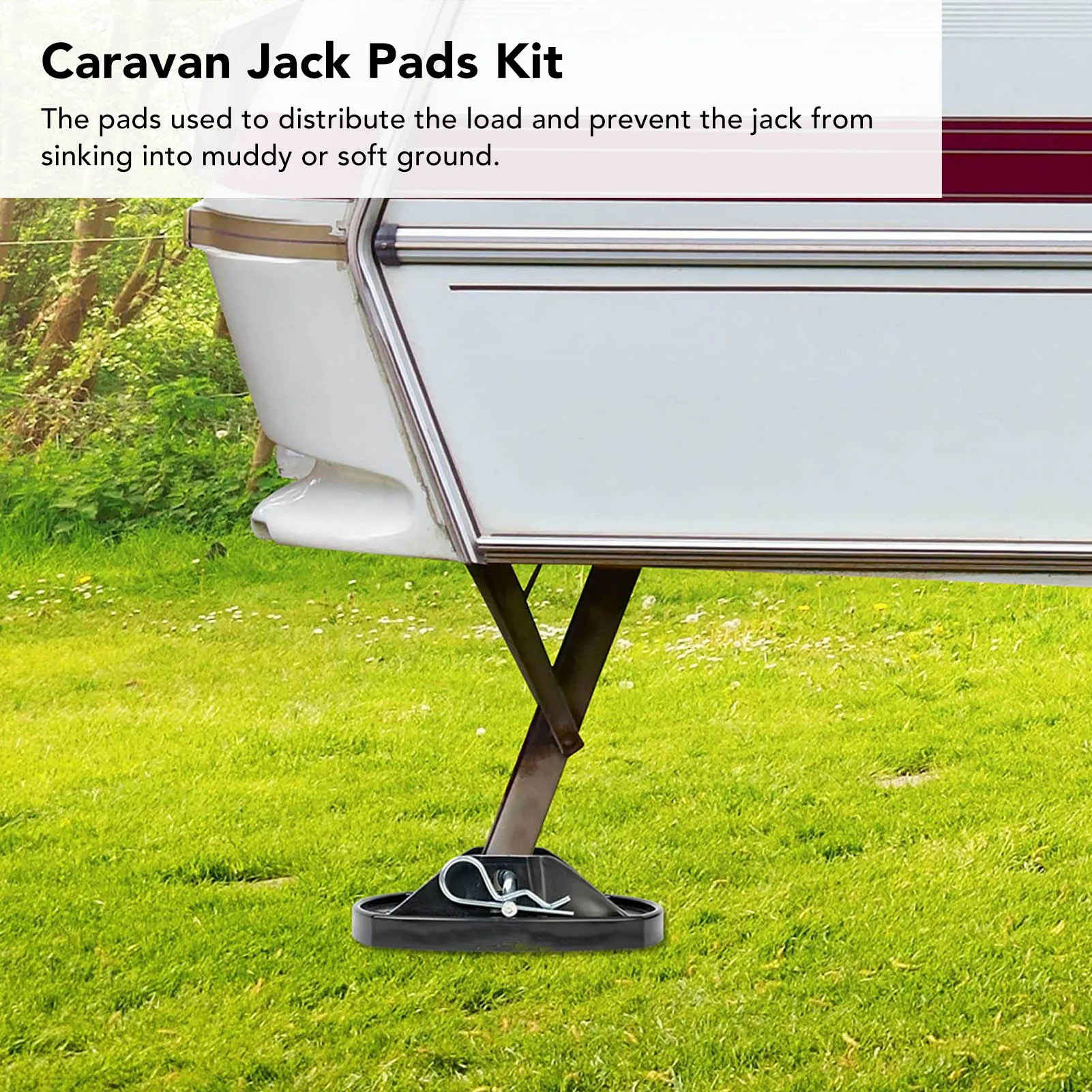 4Pcs Universal Caravan Jack Pads Leveller Wheel Foot Leg Support Jacking Lift Pad Support Stand Adapter for Trailers RV