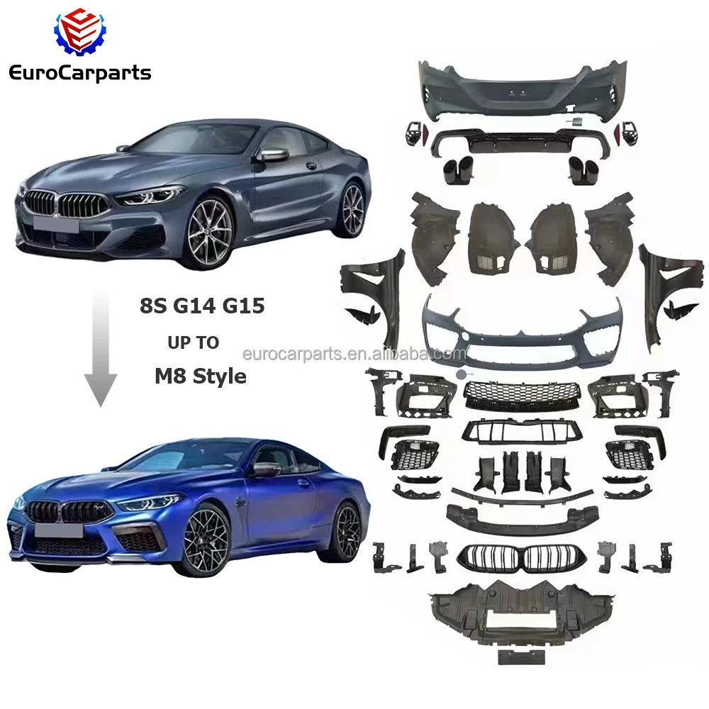 M8 Style Body Kit for BMW 8 Series G14 G15 PP Car Accessories Car Bumpers Fender Duct Grille Auto Tuning Parts