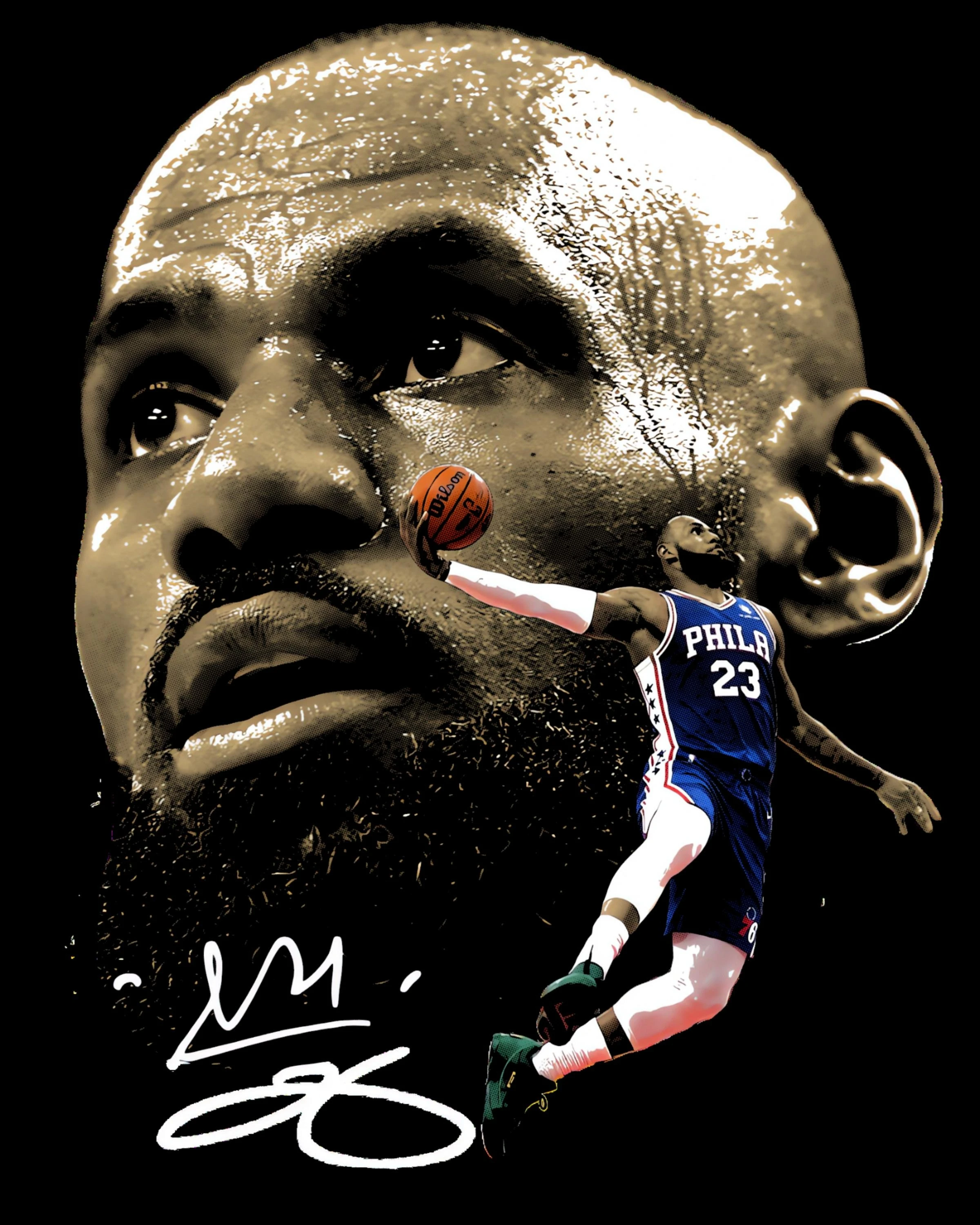 James Bigface PNG Design, Basketball Png Design, Philadelphia Basketball, Recommended DTG, Sublimation DTF Transfer