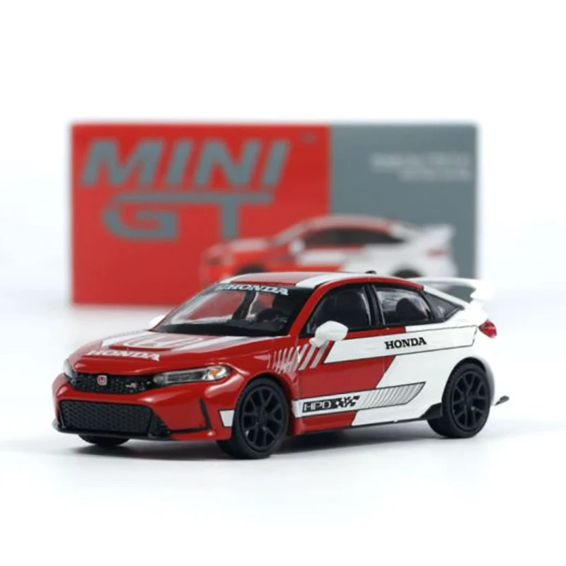 MINIGT 1/64  Honda Civic Type R 2023 Pace Car Red MGT00686-CH Alloy Simulation Car Model Static Decoration