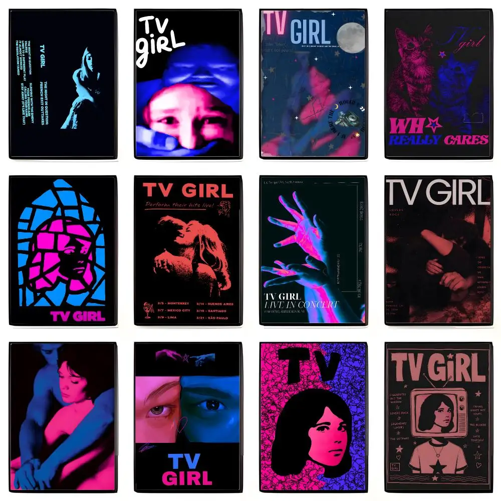 Dream Pop T-TV GIRL Poster High-definition Art Sticker Self Adhesive Waterproof Home Decoration