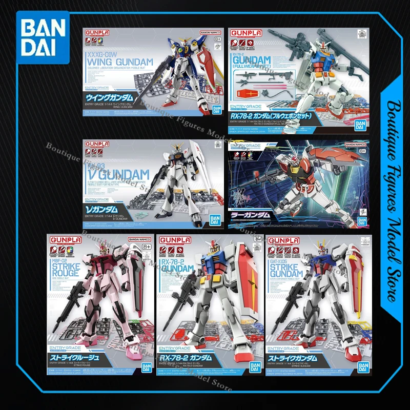 Bandai Original EG GUNDAM GUNPLA WING RX-78-2 RX-93 VGUNDAM STRIKE ROUGE Action Anime Figures Assembly Model Gift Kids Toys