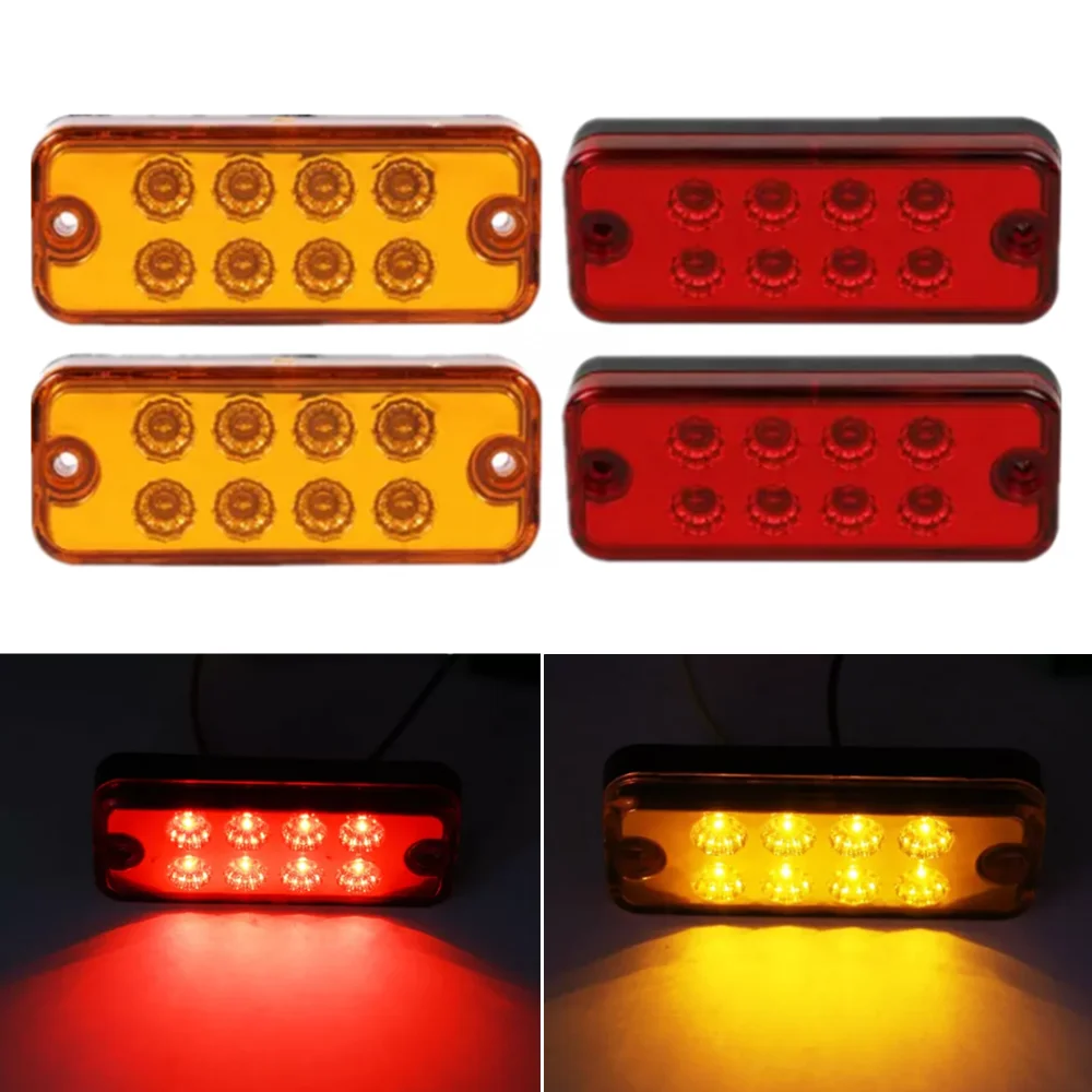 2PCS LED 12V 24V Car Indicator Side Marker Lights Truck Lorry Trailer Lamp lighting White Red Yellow Blue Green Turn Side Light