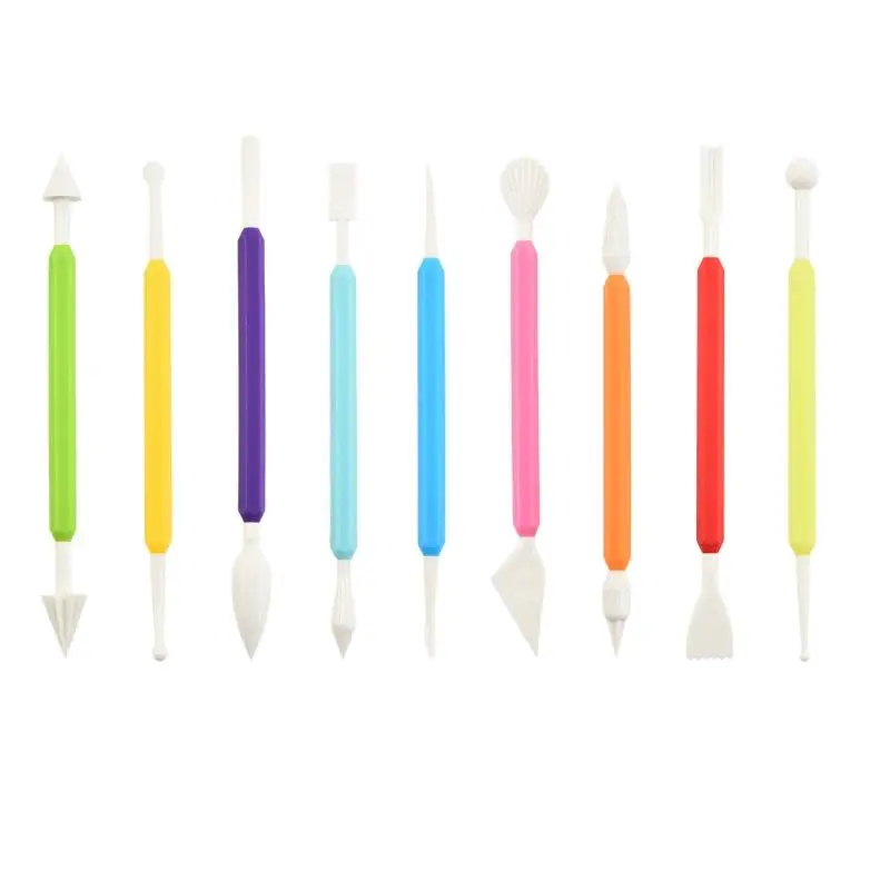 

Lay Soft Pottery Children DIY Embossing Tool Set Creative Cake Fondant Tools 9-piece Set