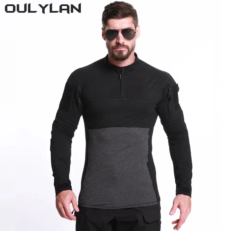 

Oulylan Men's Camouflage Frog Shirt Army Tactical Clothing Hunting Uniform Airsoft Clothes Camping Shirts