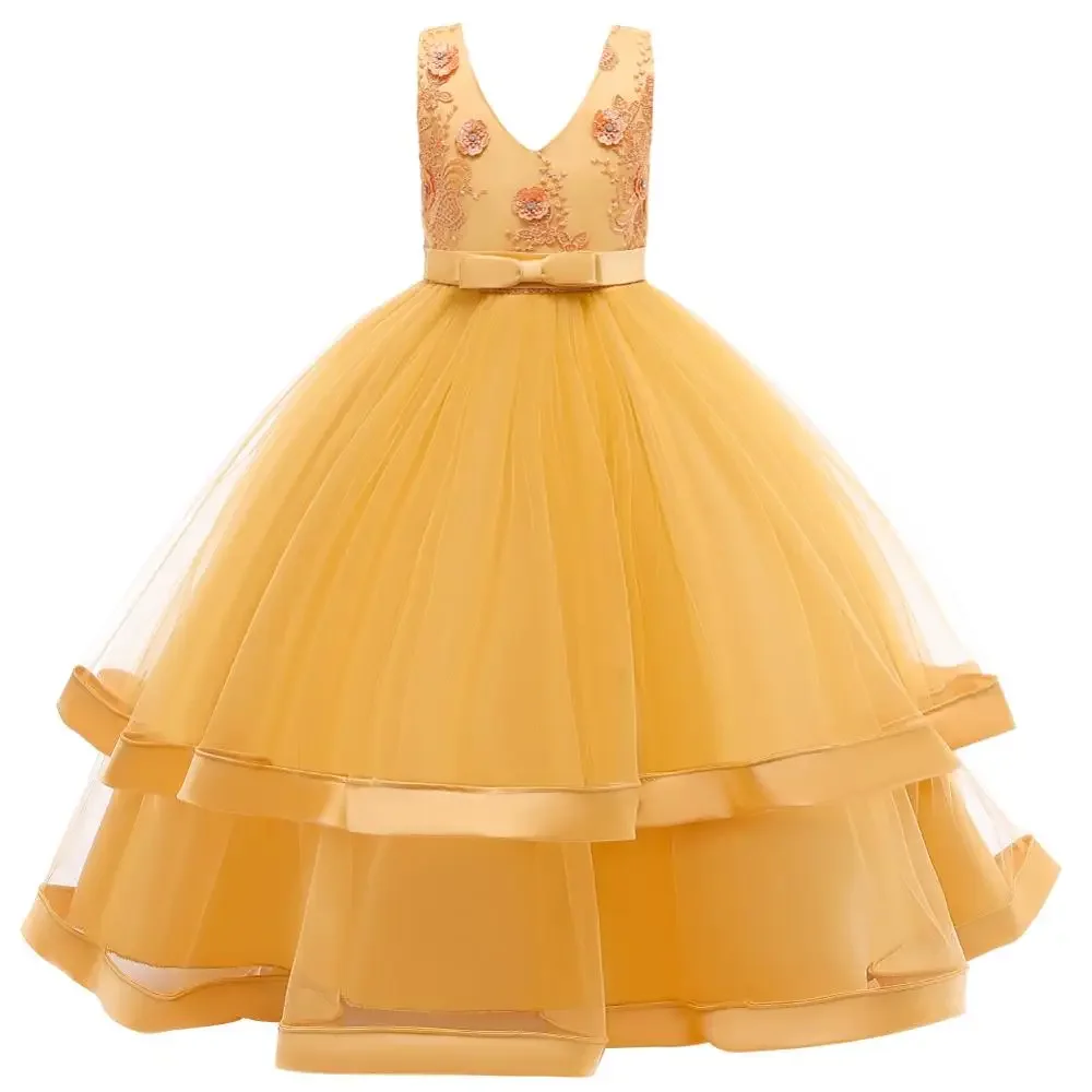 

Bridesmaid Kids Dresses Christmas Girls Dress For Girls Cloths Evening Elegant Party Gown Tutu Princess Dress 3-11 Year