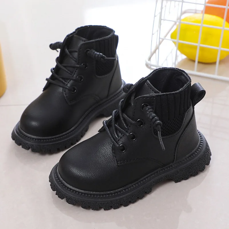 Children\'s Shoes Fashion Leather Comfortable Kids Short Boots Autumn Winter Boys Sports Running Girls Casual Snow  Boots