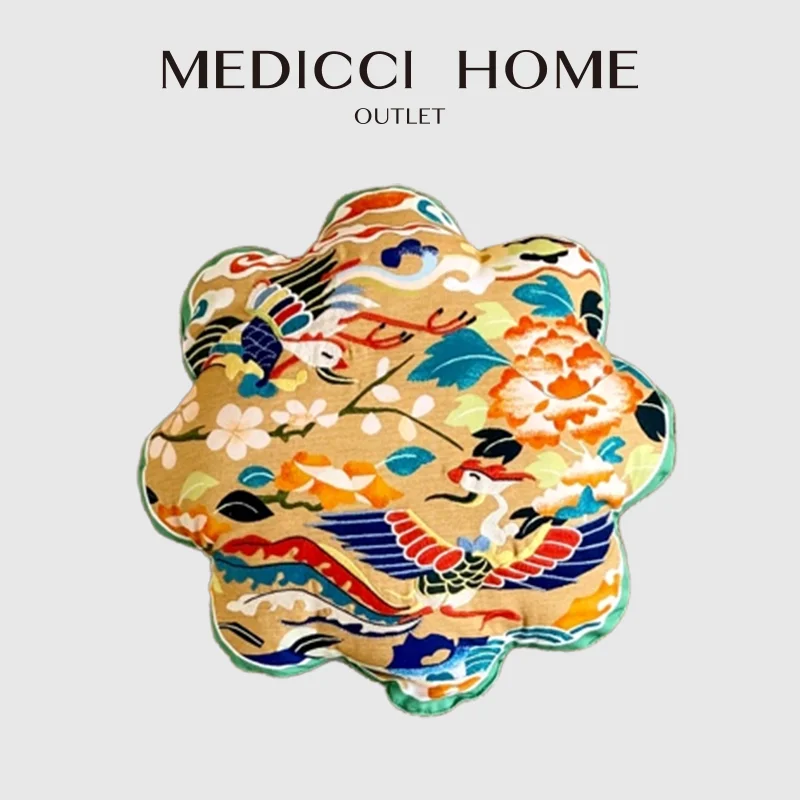 

Medicci Home Oriental Embroidery Throw Pillow Cushion One Dream Dunhuang Phoenix Decorative Pillowcase With Insert For Sofa Bed