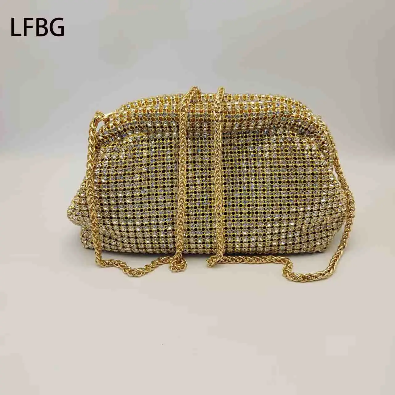 

2025 New Evening Bag Gold Cloud Clutch Bag Rhinestone Purse Wedding Bag High Quality Bridal Bag