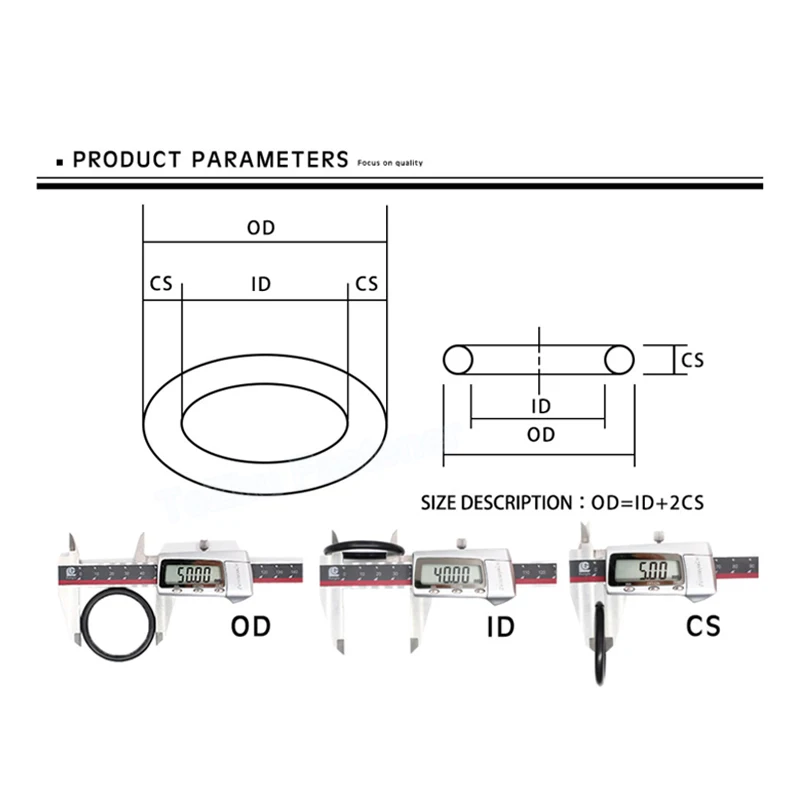 1pc CS 8.6mm O-Ring NBR O Ring Sealing Gasket OD 50mm-680mm Black Nitrile Rubber Spacer Oil Resistance Washer Round Shape