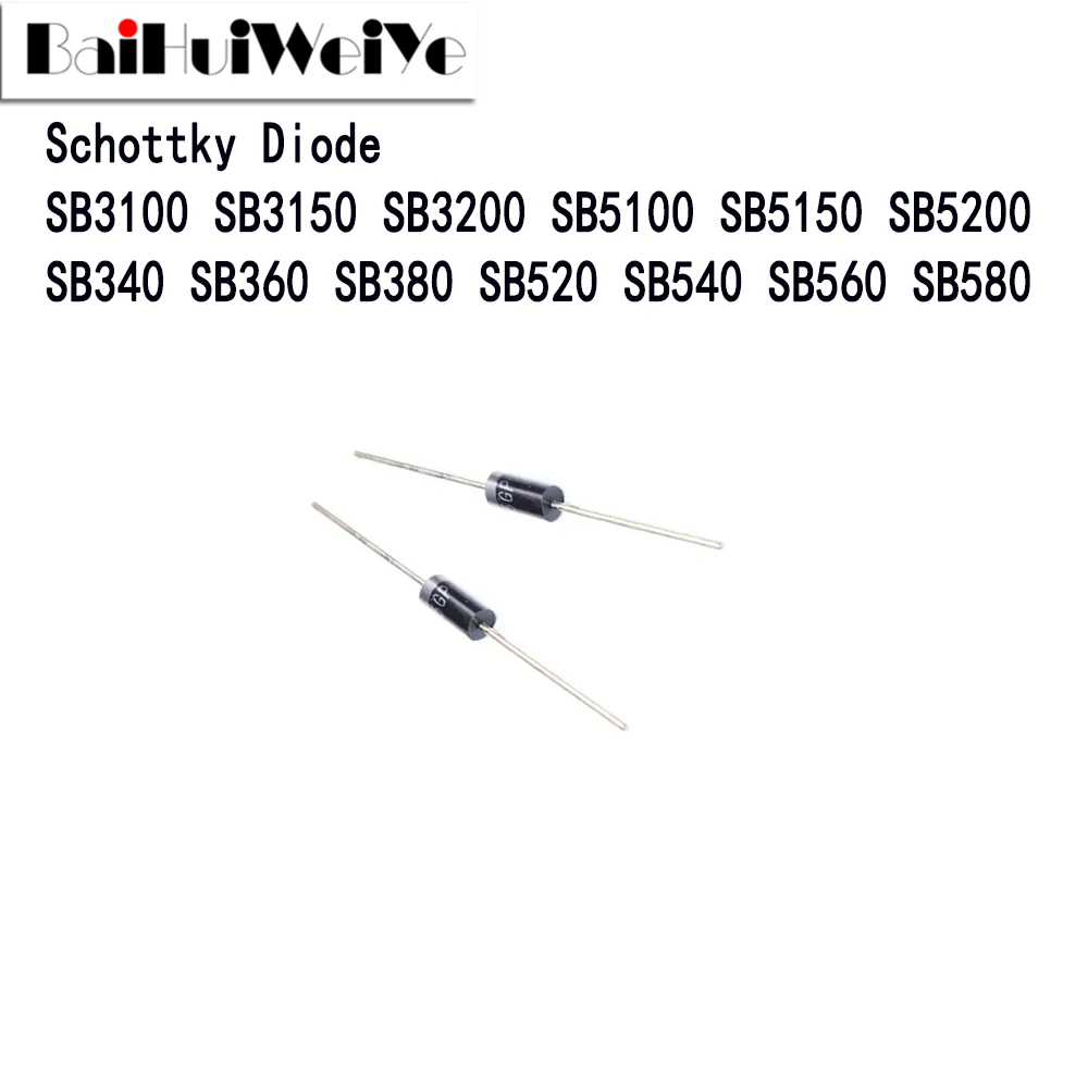 20PCS Schottky Diode SB3100 SB3150 SB3200 SB5100 SB5150 SB5200 SB340 SB360 SB380 SB520 SB540 SB560 SB580 New Good Quality