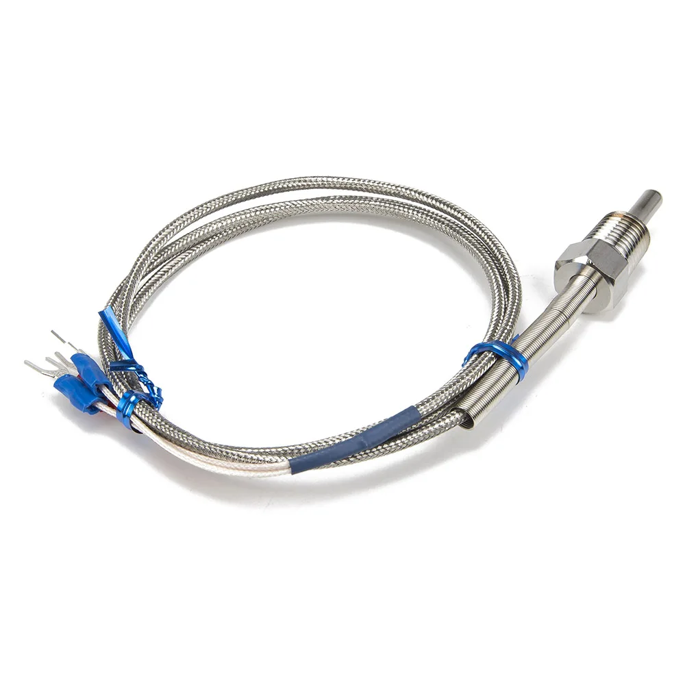 FTARP09 PT100 type 1m metal braided cable 30mm probe head RTD temperature sensor 1/8 1/4 3/8 1/2 3/4 inch thread