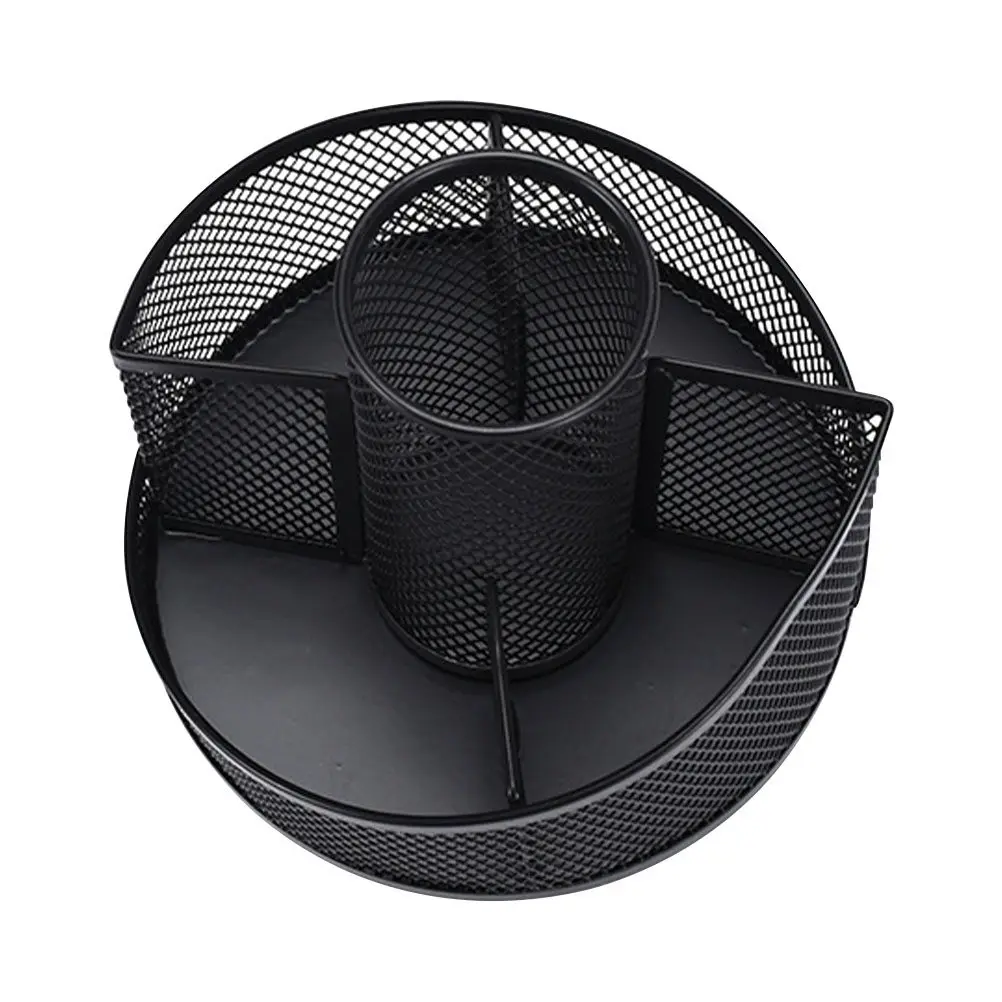 

Металлическая подставка для ручек, вращающийся на 360 градусов настольный органайзер с отделениями, коробка для канцелярских принадлежностей, косметики и кистей для макияжа