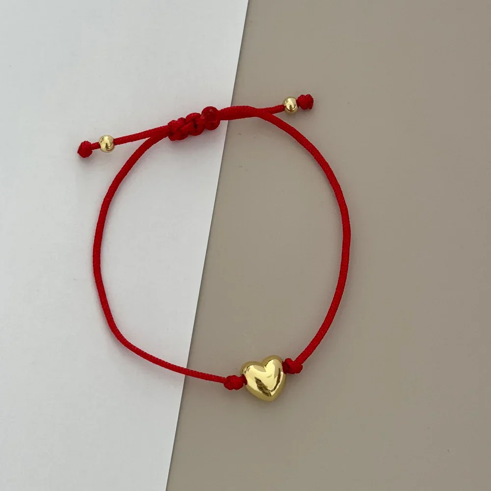 Vlen Pulsera de hilo rojo para mujer y niña, regalos, Pulseras con dije de corazón, regalo para ella, joyería de protección apilable