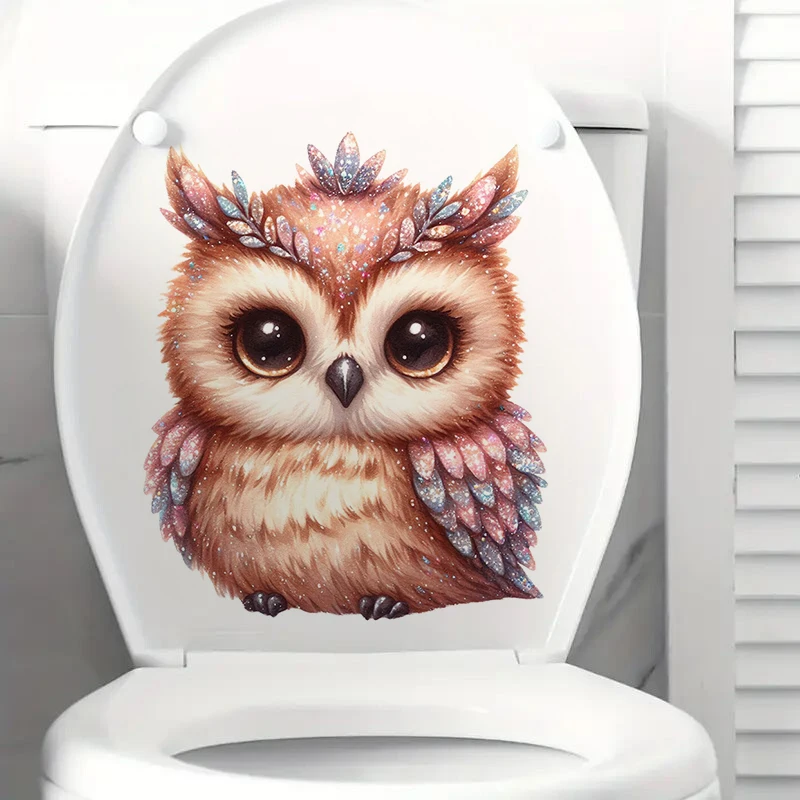

Sparkling Owl Personalizable Sticker, Wall Decals - Self-Adhesive Stickers for Living Room, Bedroom, Bathroom, Fridge,Window